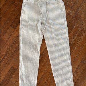 Gap Easy Pant Striped Linen Blend Ankle Pants NWT